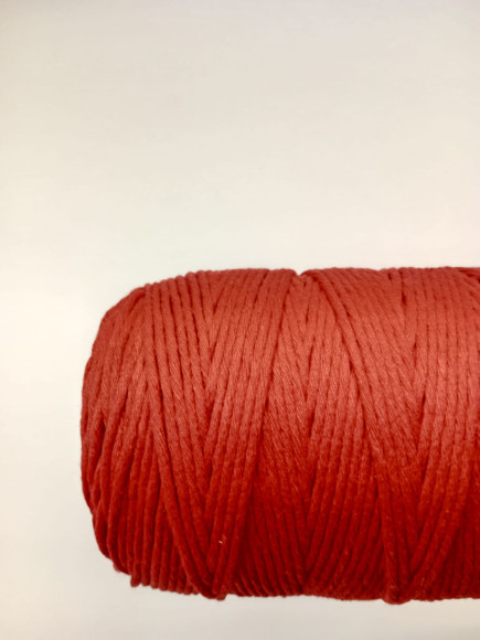 Шпагат хлопковый для макраме 4 мм (красный)