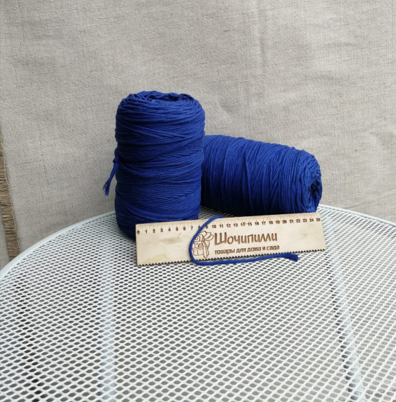 Шпагат хлопковый для макраме 4 мм (синий)