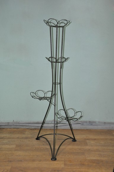 Напольная подставка для цветов из металла Классическая (серия Ромашка) на 4 горшка