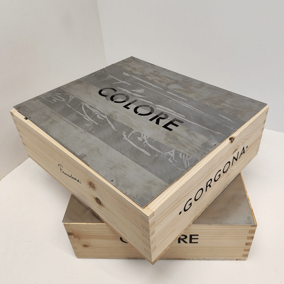 Ящик деревянный со стальной крышкой Color 29х33х11 см