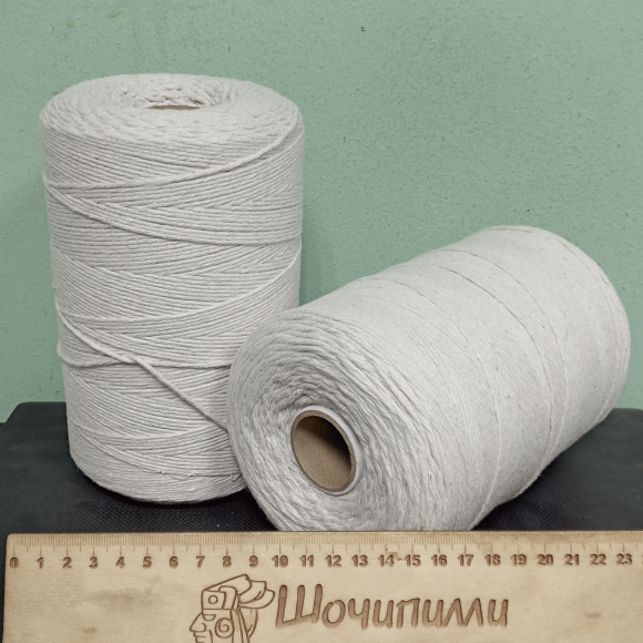 Шпагат хлопковый для макраме 1000 текс (1,5-2 мм) весовой