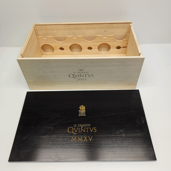 Ящик из под вина (56х33х21 см) Le Dragon Qvintvs на 12 бутылок с крышкой