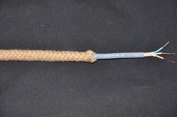 Электрокабель в джутовой оплетке 3х1,5 мм, диам. 13 мм. Бабина 50 м