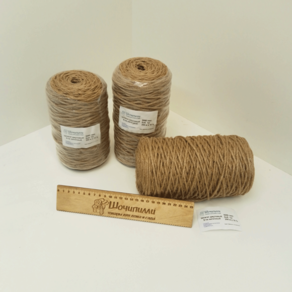 Шпагат джутовый 9-ти ниточный (9х560 текс) 1 кг (~200 м)