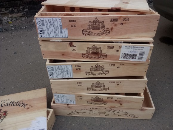 Ящик винный (на 6 бутылок) плоские с крышкой