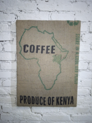 Панно из мешковины с принтом Африка