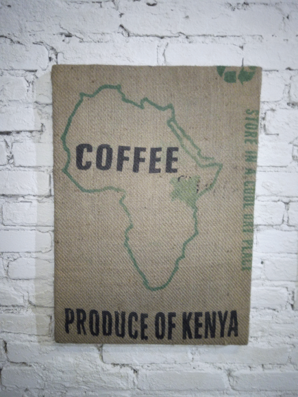 Панно из мешковины с принтом Африка