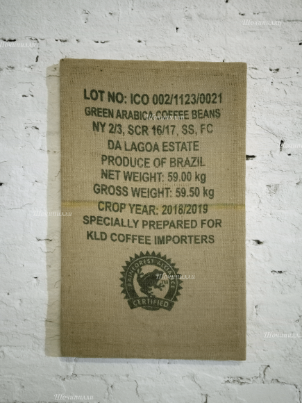 Настенное панно 50х80 см из мешковины "Лягушка"