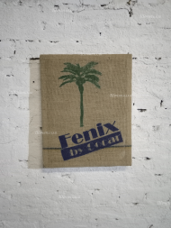 Настенное панно 30х40 из мешковины "Пальма"