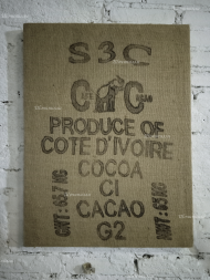 Настенное панно 60х80 см из мешковины "Слон"