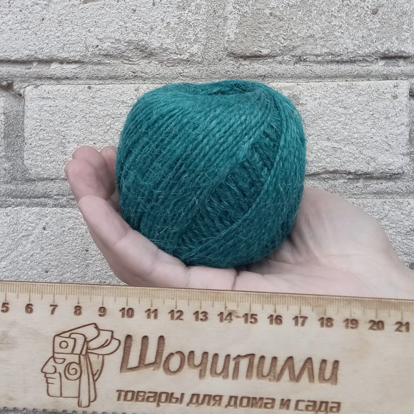 Шпагат джутовый Зеленый 2х560 текс Клубок 100 м