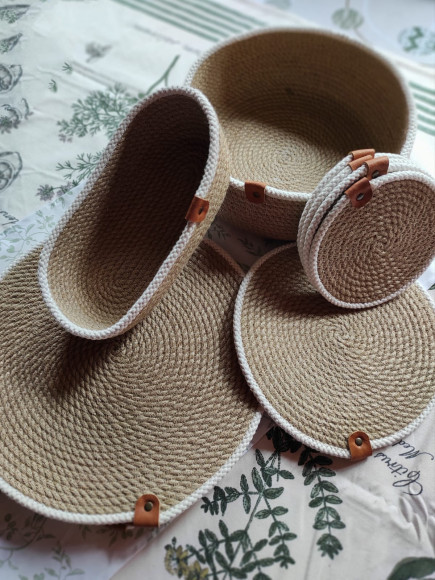 Пример работы с использованием хлопкового шнура нашим клиентом Наталией Пример работы с использованием хлопкового шнура нашим клиентом Наталией