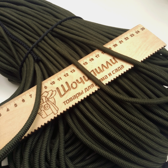 Жгут резиновый многожильный Однотонный 6 мм Длина 25 м (без крючков) Оливковый