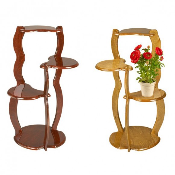 Подставка для комнатных растений Грация на 3 горшка (деревянная)