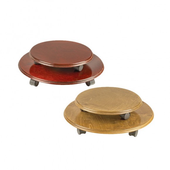 Деревянная подставка напольная Круг на колесиках малый 37 см