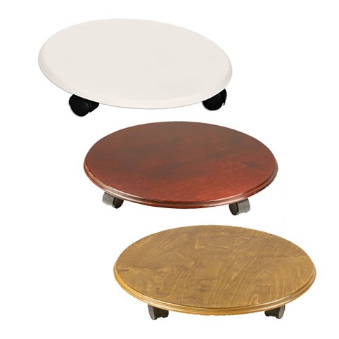 Деревянная подставка напольная Круг на колесиках малый 37 см