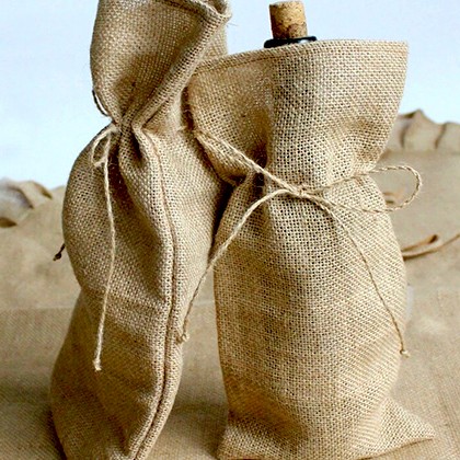 Мешочек под бутылку 12х30 см (с завязками)