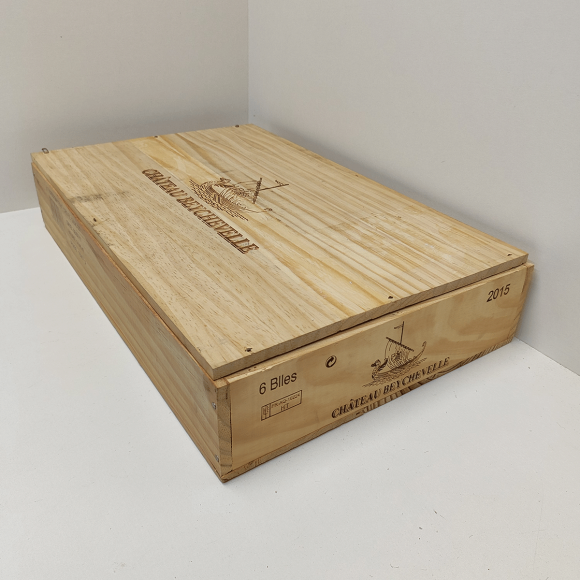 Ящик винный БУ на 6 бутылок (с крышкой) 50х32,5х10 см