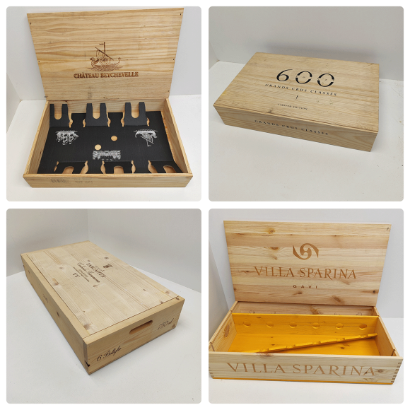 Ящик винный БУ на 6 бутылок (с крышкой) 50х32,5х10 см