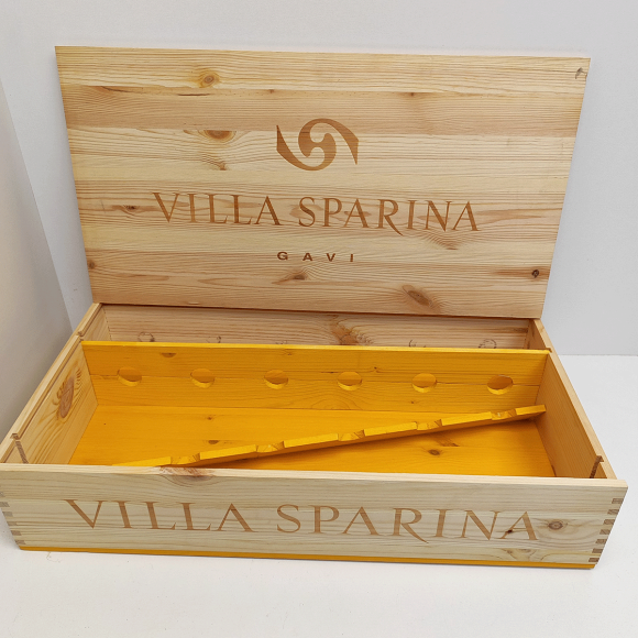 Ящик винный БУ на 6 бутылок (с крышкой) 50х32,5х10 см