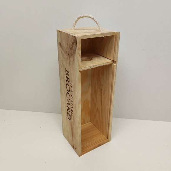 Ящик винный БУ деревянный для 1 бутылки на 1,5 л 39х13х12 см