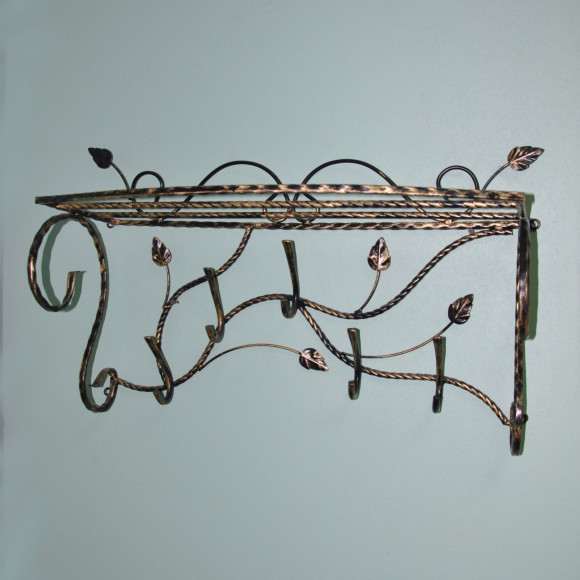 Вешалка настенная Уют с полкой (металлическая)