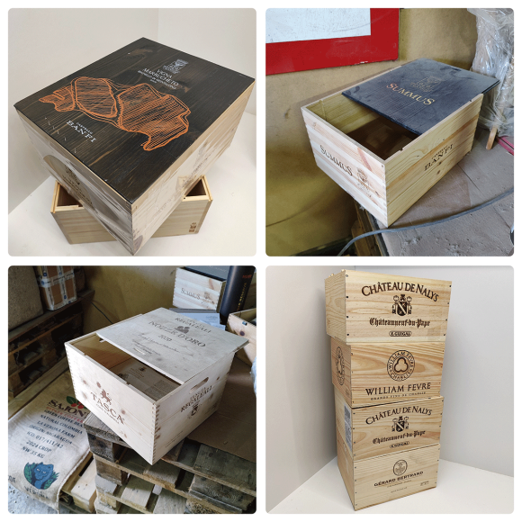 Ящик винный БУ деревянный на 6 бутылок с крышкой