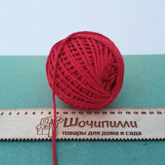 Шпагат хлопчатобумажный 1500 текс. Клубок 100 м