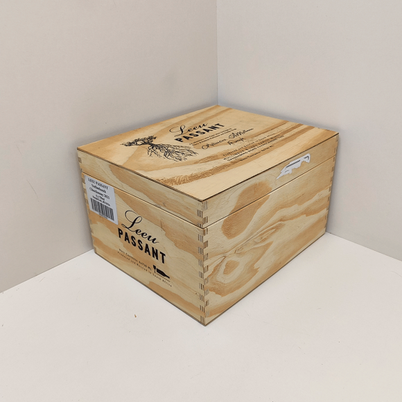 Ящик винный 33х28х20 см (на 6 бутылок) БУ с крышкой на петлях 