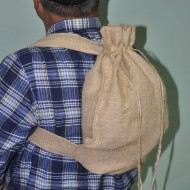 Рюкзачок джутовый с кулиской 30х40 см