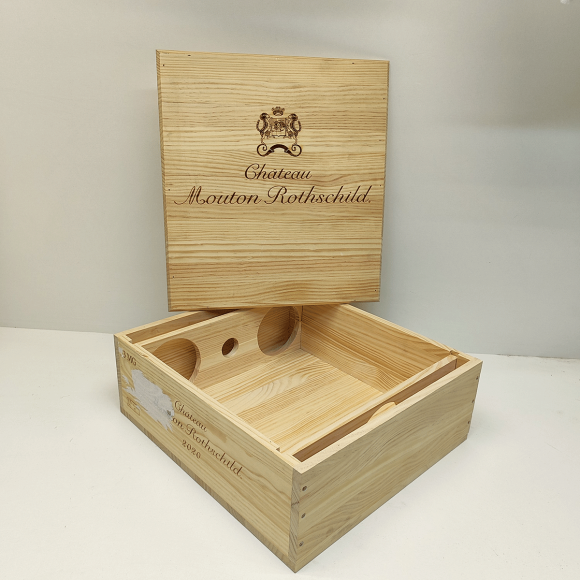 Ящик винный БУ на 3 бут (с крышкой) Chateau Mouton Rothschild