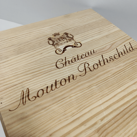 Ящик винный БУ на 3 бут (с крышкой) Chateau Mouton Rothschild