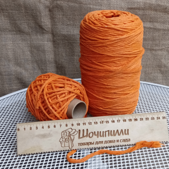 Шпагат хлопковый Цветной для макраме 3000 текс (весовой)