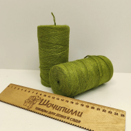 Шпагат джутовый. Цвет - оливковый 2х560 текс в цилиндрах по 0,5 кг