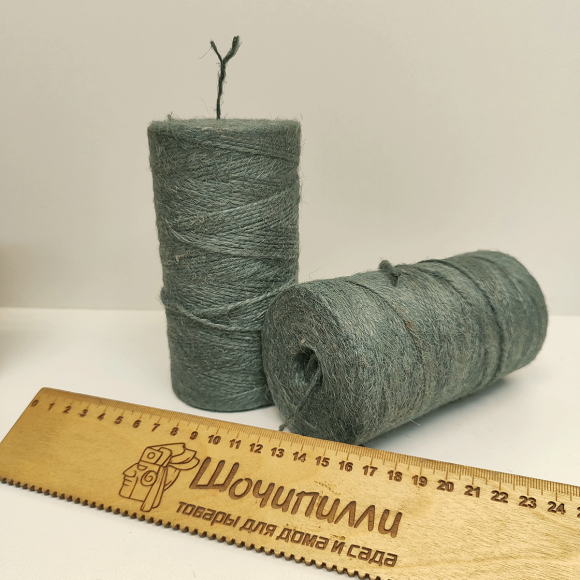 Шпагат джутовый. Цвет - полынь 2х560 текс в цилиндрах по 0,5 кг