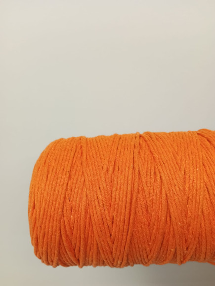 Шпагат хлопковый для макраме 4 мм (оранжевый)